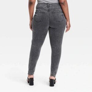 Women's Mid-Rise Skinny Jeans - Ava & Viv Charcoal Gray 16 NWT